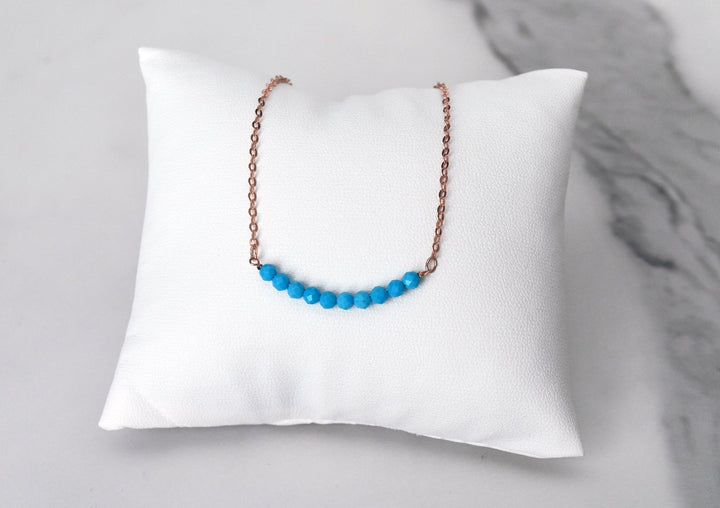 Turquoise Layering Necklace, Turquoise Beaded Birthstone Necklace, December Birthstone Necklace, Bridesmaid Gift, December Birthday Gift