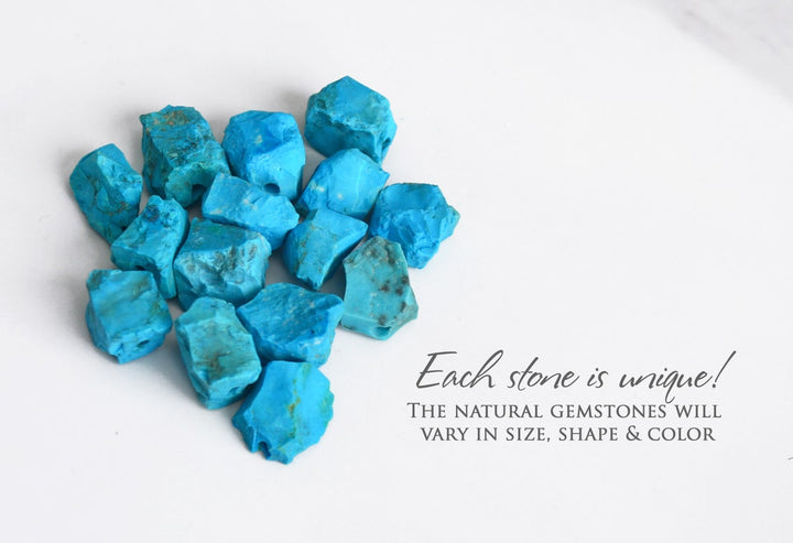 Turquoise Necklace, December Birthstone Necklace, Raw Crystal Necklace, Raw Stone Layering Necklace, Boho Necklace, Healing Crystals