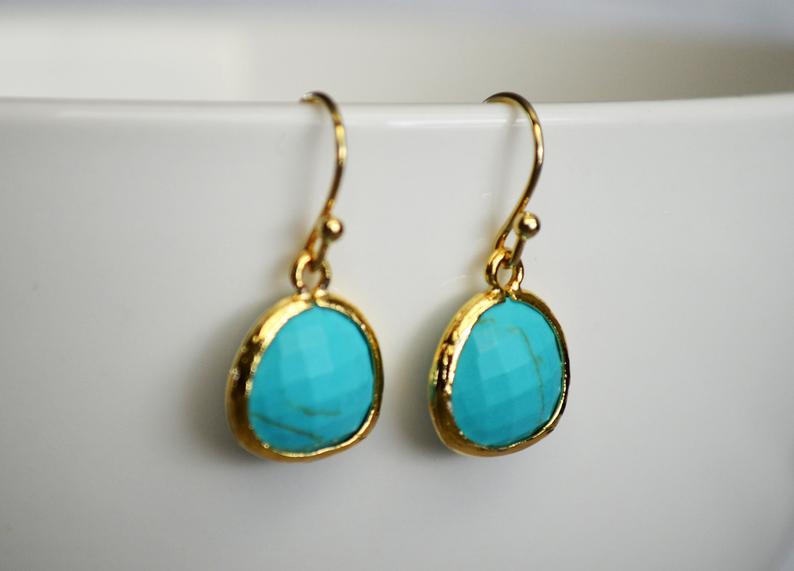 Turquoise earrings, December Birthstone Gift, December Birthstone earrings, Turquoise Jewelry Set