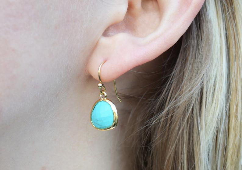 Turquoise earrings, December Birthstone Gift, December Birthstone earrings, Turquoise Jewelry Set