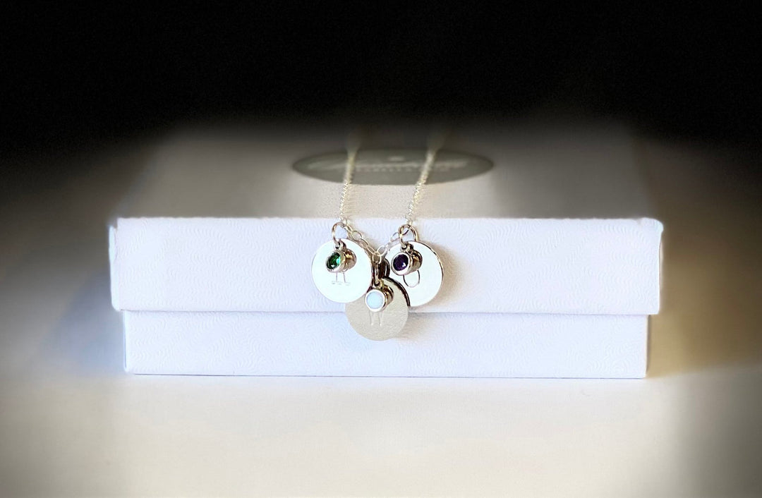 Valentine's Day Necklace, Initial Necklace, Family Necklace, Letter Necklace, Mom Gift, Wife Gift, Girlfriend Gift, Birthstone Necklace