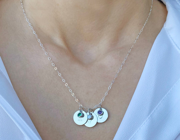 Valentine's Day Necklace, Initial Necklace, Family Necklace, Letter Necklace, Mom Gift, Wife Gift, Girlfriend Gift, Birthstone Necklace