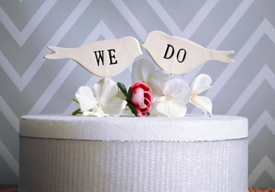 We Do Bird Wedding Cake Toppers - READY TO SHIP - Small Size
