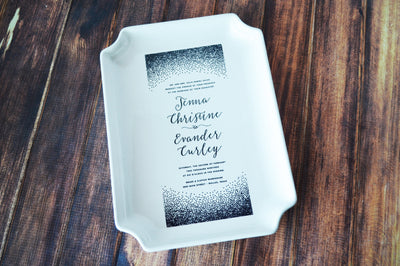 Personalized Wedding Invitation Plate - Large Tray - In Color Wedding Gift, Engagement Gift