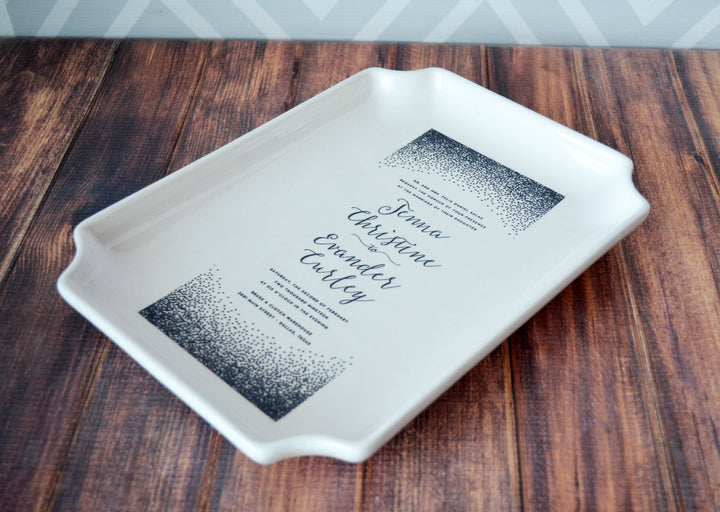 Personalized Wedding Invitation Plate - Large Tray - In Color Wedding Gift, Engagement Gift