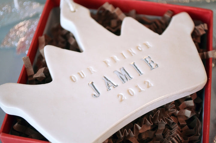 Personalized Baby Boy's First Christmas Ornament - Our Prince