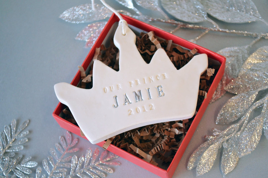 Personalized Baby Boy's First Christmas Ornament - Our Prince