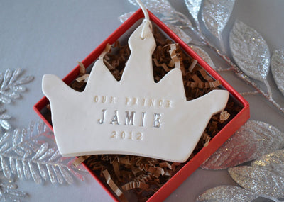 Personalized Baby Boy's First Christmas Ornament - Our Prince