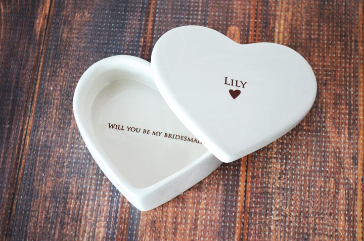 Bridesmaid Proposal - Will You Be My Bridesmaid - Bridesmaid Gift - Bridal Party Gift - Personalized Heart Keepsake Box