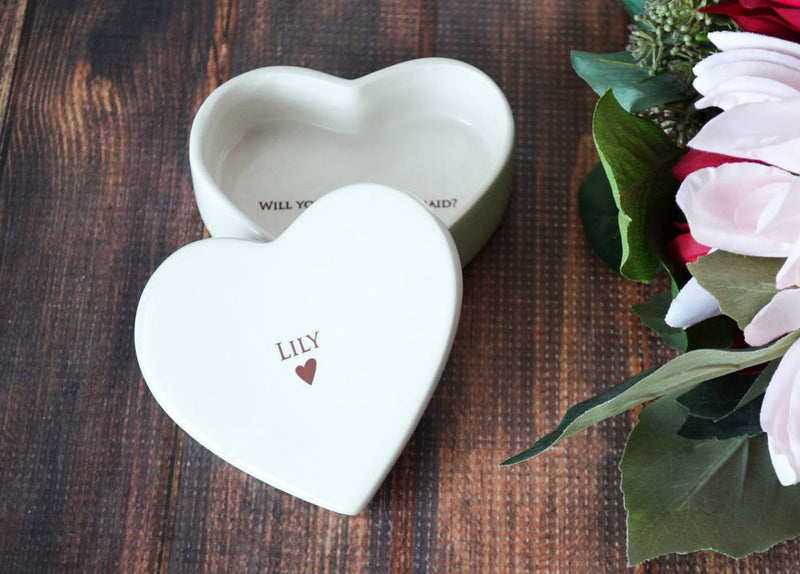 Bridesmaid Proposal - Will You Be My Bridesmaid - Bridesmaid Gift - Bridal Party Gift - Personalized Heart Keepsake Box