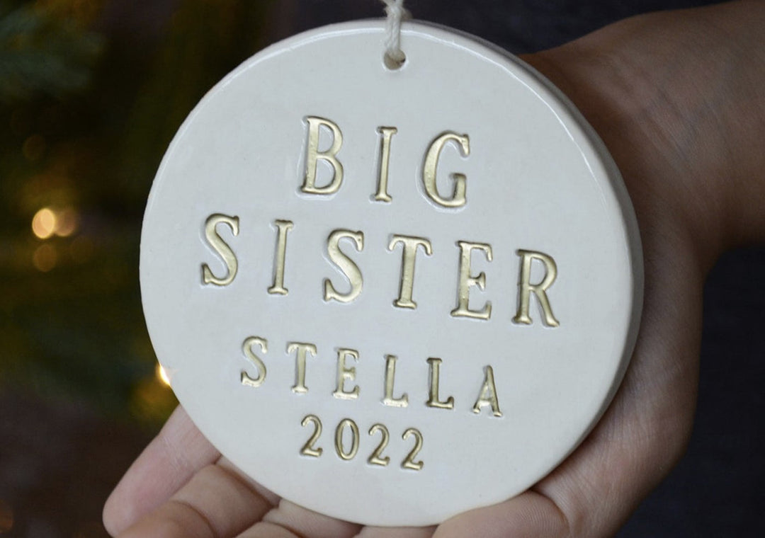 Big Sister Ornament or Big Brother Ornament, Pregnancy Announcement Ornament, Baby Ornament