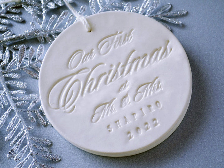 Personalized Our First Christmas as Mr. & Mrs. Ornament 2024