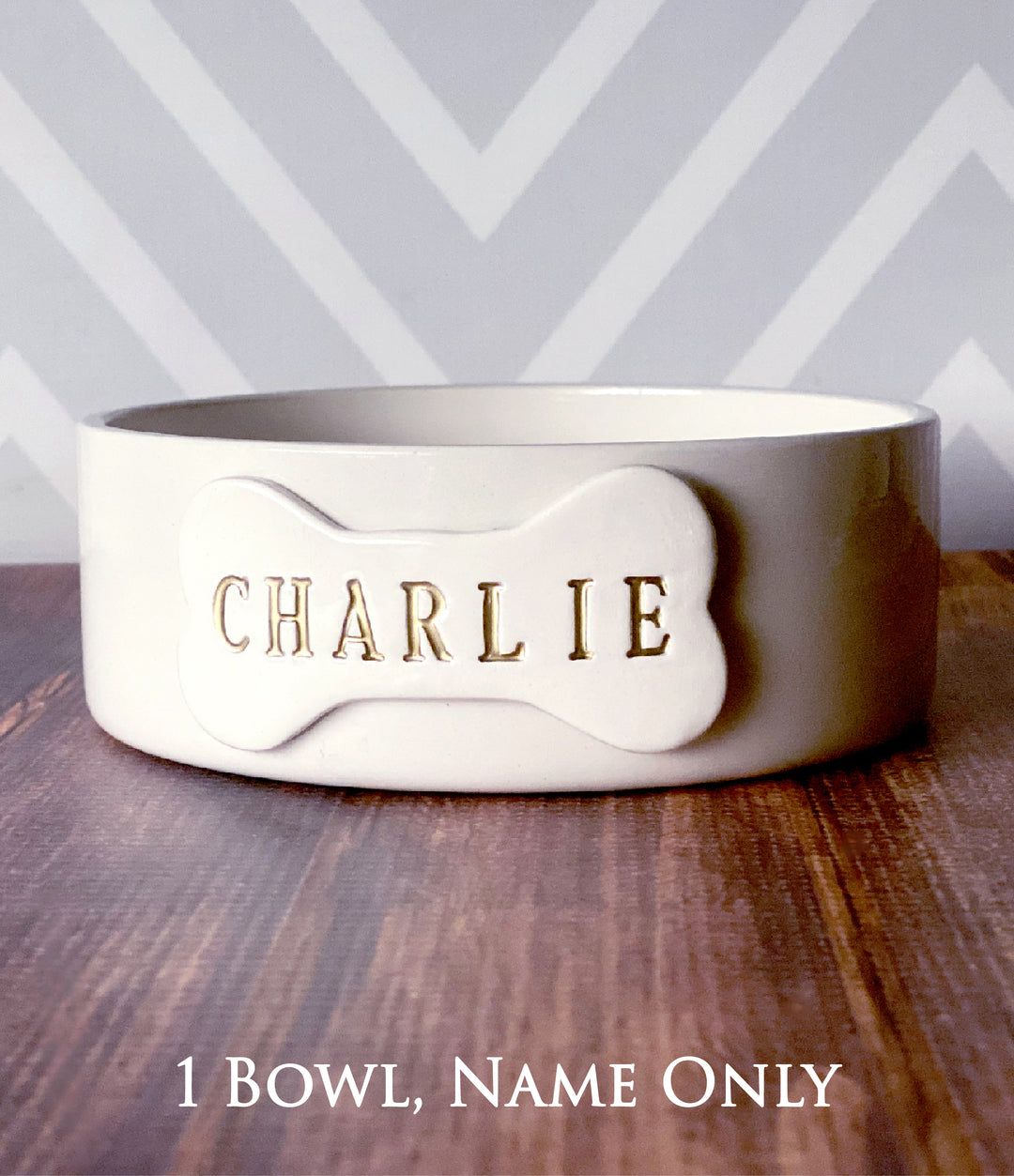 Personalized Food or Water Dog Bowl - Small/Medium Size (6" dia.) Dog Bowl - Ceramic