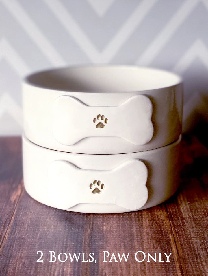 Personalized Food or Water Dog Bowl - Small/Medium Size (6" dia.) Dog Bowl - Ceramic