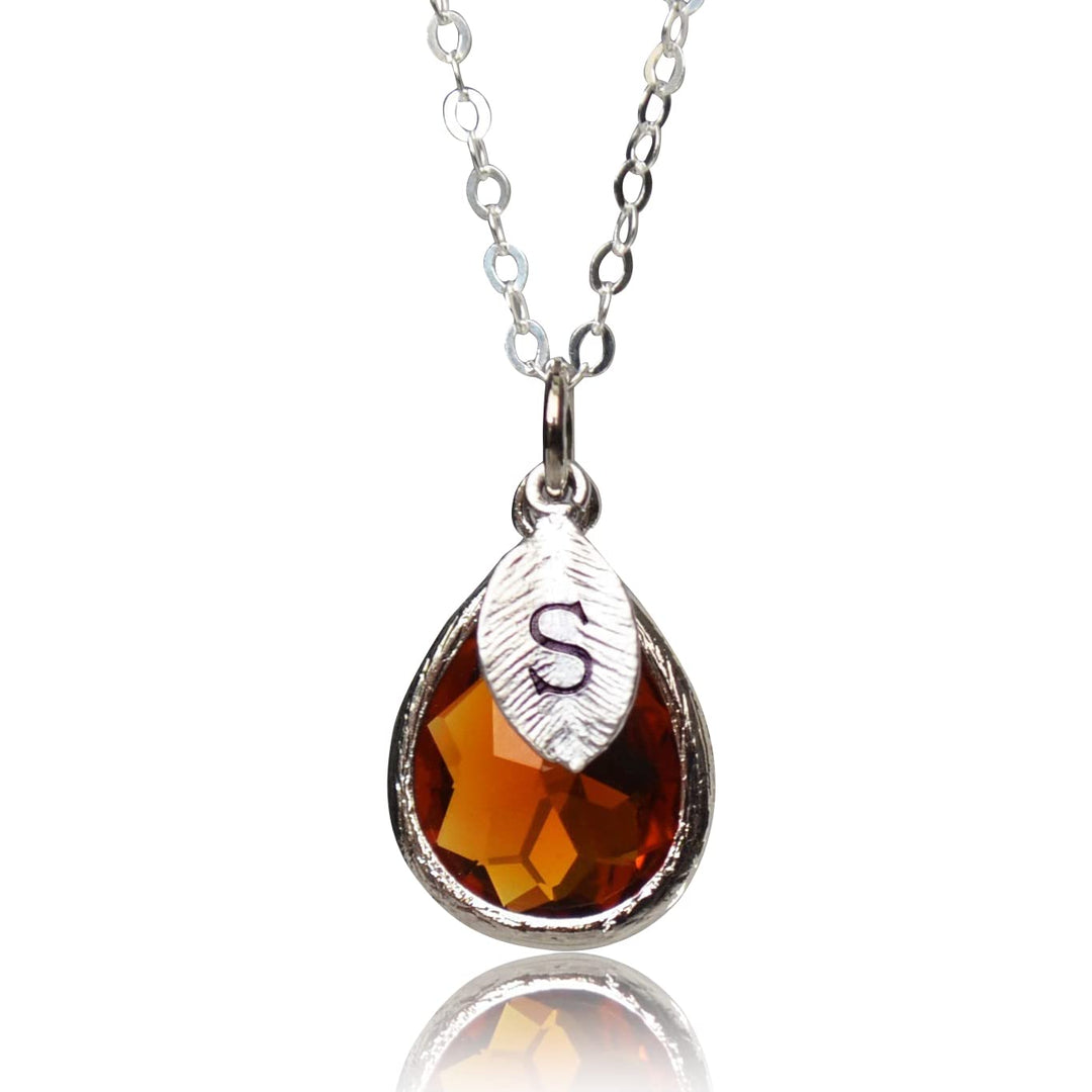 Topaz Necklace, November Birthstone Necklace, Teardrop