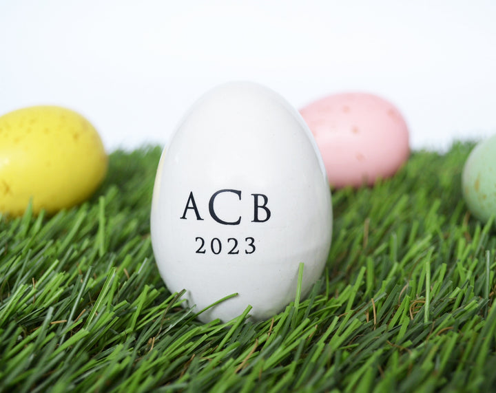 Ceramic Easter Egg with Monogram & Year