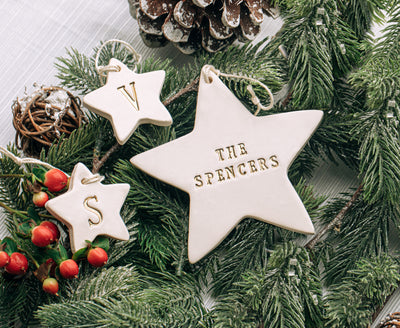Family of 2 - Customized Star Christmas Ornaments