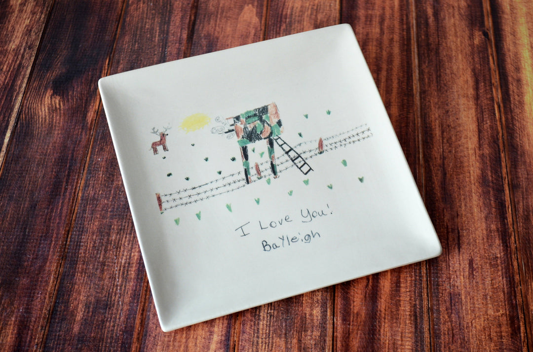 Plate with Child's Artwork in Full Color - Father's Day Gift, Mother's Day Gift