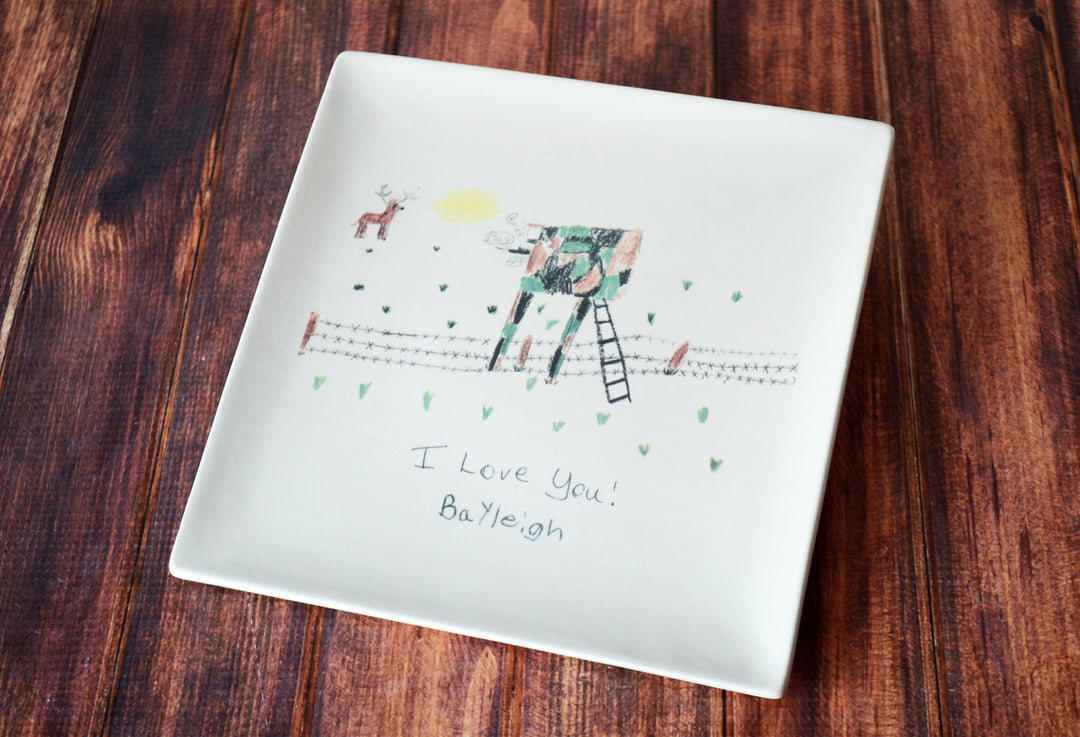 Plate with Child's Artwork in Full Color - Father's Day Gift, Mother's Day Gift