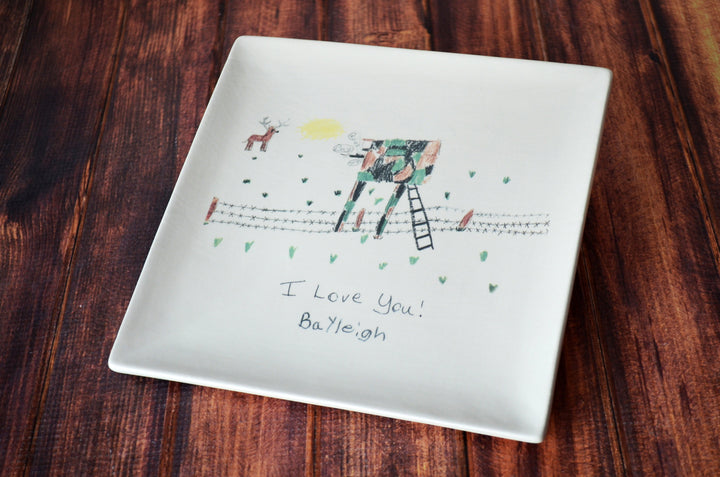 Plate with Child's Artwork in Full Color - Father's Day Gift, Mother's Day Gift