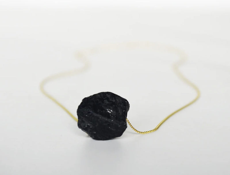 Black Tourmaline Necklace, Raw Black Tourmaline Stone Layering Necklace, Boho Necklace, Healing Crystal Necklace, Birthday Gift