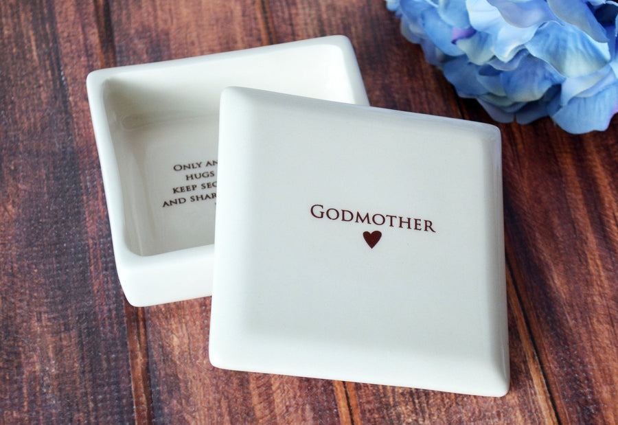 customized godmother keepsake gift with name inside box