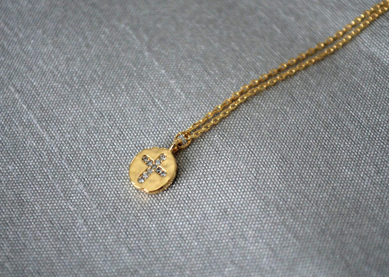 Cross Necklace, Baptism Gift, First Communion Gift, Confirmation Gift, Godparent Gift, Godchild Gift, Girls Cross Necklace, Cross Pendant