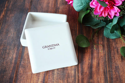 Grandma Wedding Gift, Grandmother Wedding Gift, Grandma Wedding Present - Personalized Square Keepsake Box