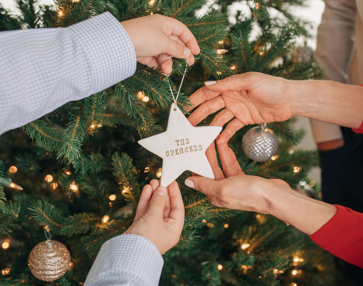 Family of 5 Customized Star Christmas Ornaments