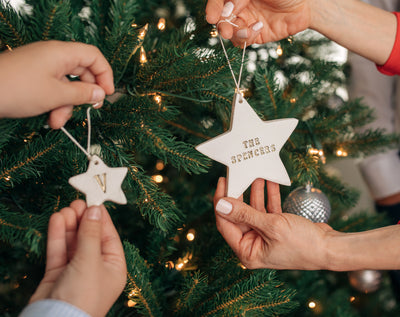 Family of 5 Customized Star Christmas Ornaments