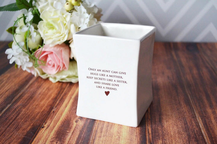 Unique Aunt Gift - READY TO SHIP - Square Vase