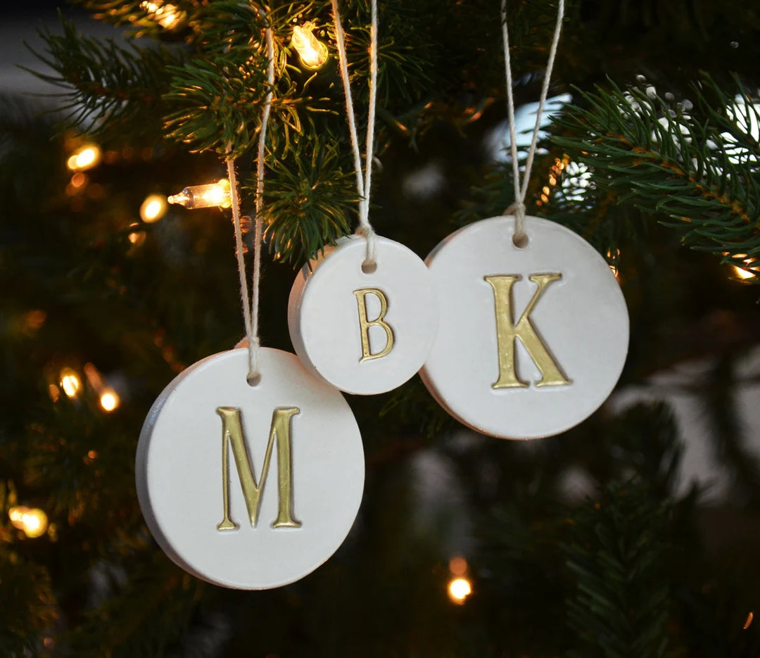 Family of 3 Silver Customized Christmas Ornaments - READY TO SHIP