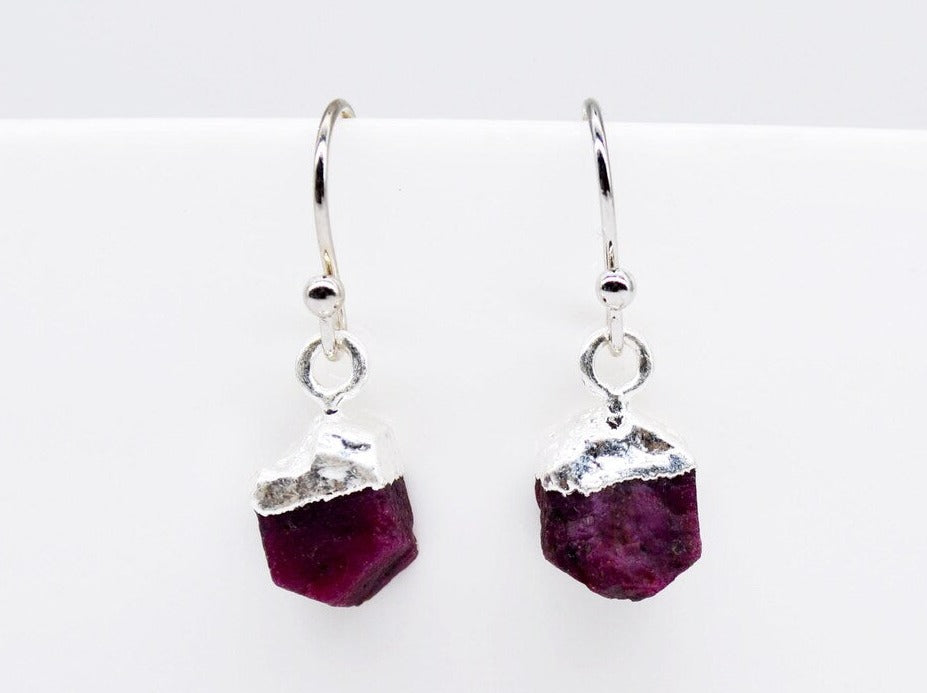 Raw Amethyst Earrings, Personalized Amethyst February Birthstone Earrings