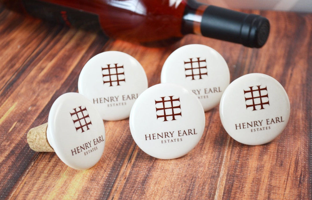 Wedding Gift or Engagement Gift - Personalized Wine Stopper with Names and Date, Monogram, or Logo