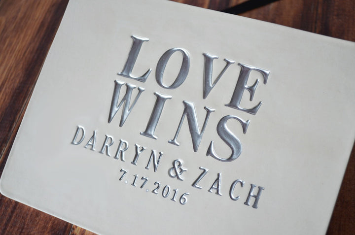 Love Wins Sign - Personalized with Names and Wedding Date -  Wedding Sign and Photo Prop