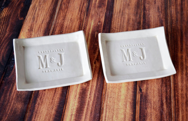 Grandparent Wedding Gift - Set of 2 - Small Platter or Tray