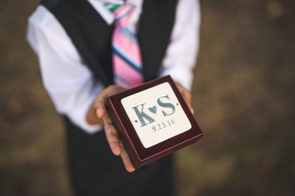 Ring Bearer Box - Personalized - Rosewood Finish