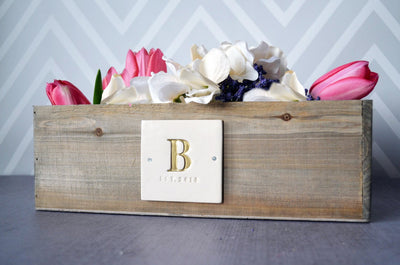 PERSONALIZED Wedding Gift Planter or Wedding Centerpiece Planter Box - Natural Wood