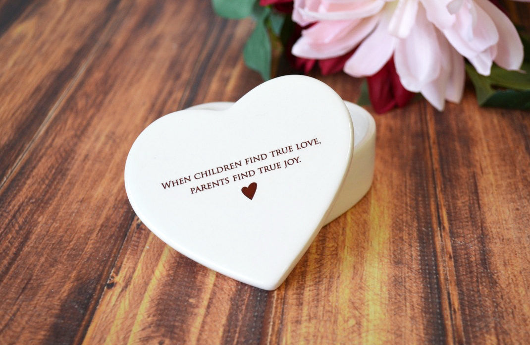 Parent Wedding Gift - When Children Find True Love, Parents Find True Joy - Heart Shaped Keepsake Box