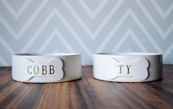 Personalized Dog Bowl - Small/Medium Size (6" dia.) - Ceramic