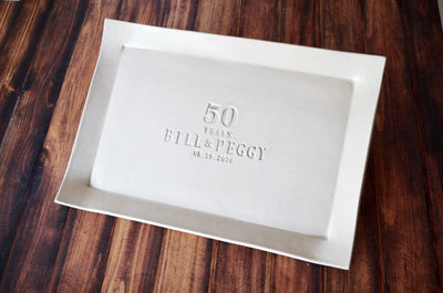 50th Anniversary Gift - Large Rectangular Platter or Guest Book Alternative