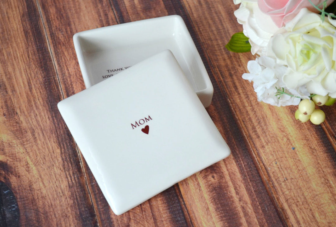 Unique Mother of the Bride Gift - ADD CUSTOM TEXT - Mom Square Keepsake Box