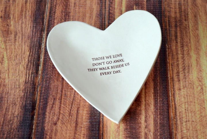 grief memorial gift decorative heart shaped bowl with text