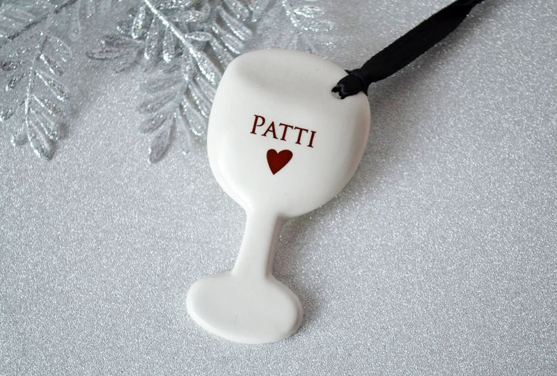 Wine Glass Ornament - Personalized with Name