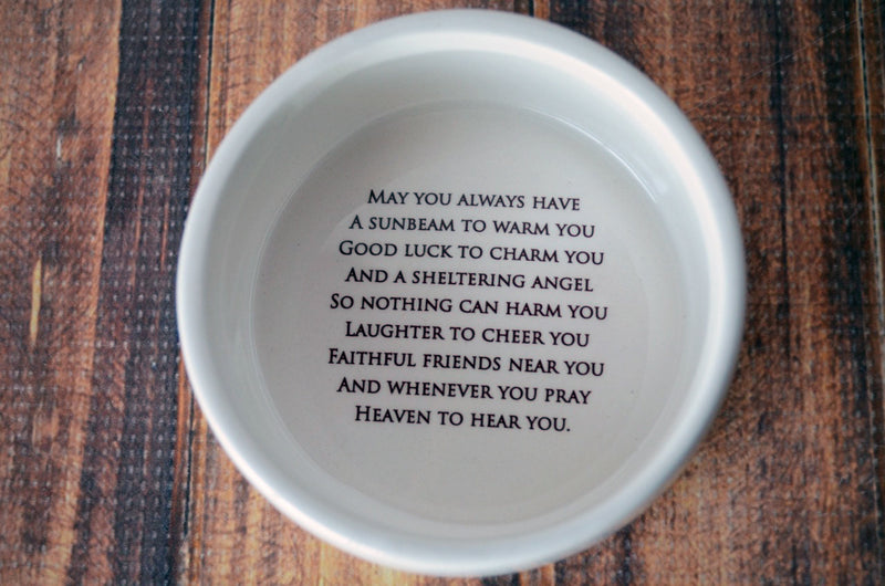 Baptism Gift or First Communion Gift - Personalized - With Irish Blessing - Round Keepsake Box