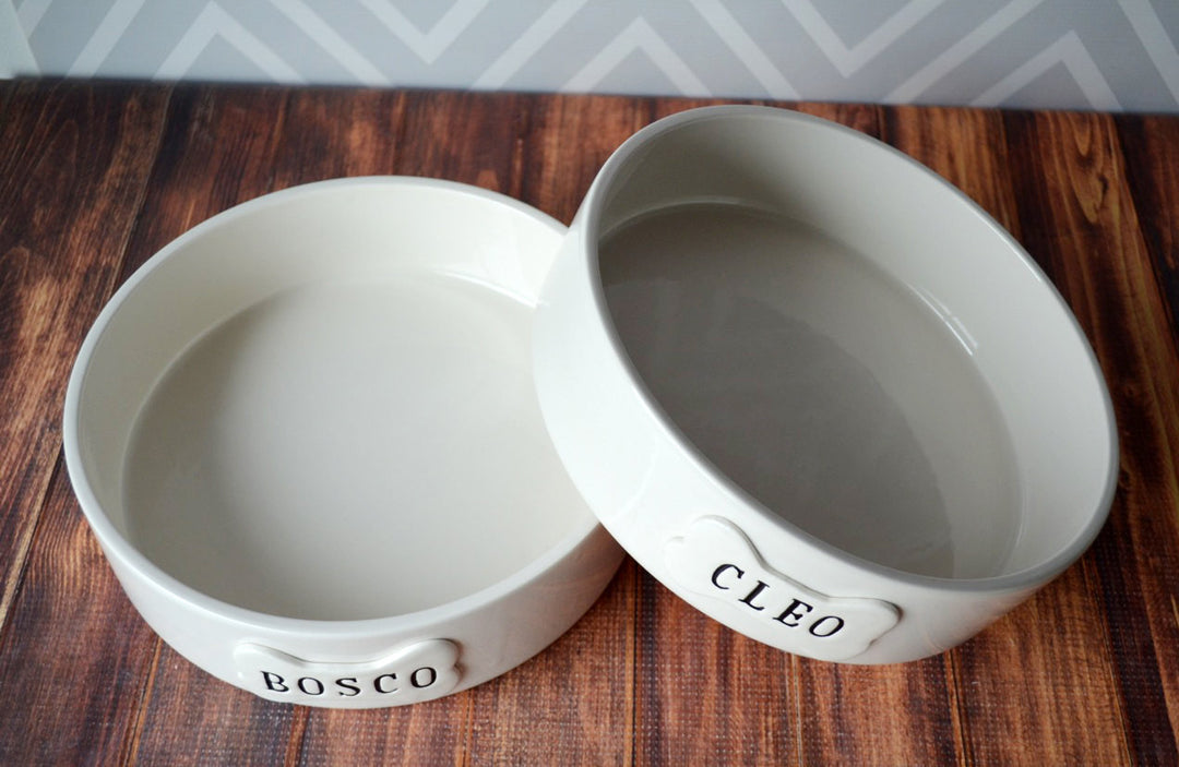 Personalized Dog Bowl - Extra Large Size (9 ¾" dia.) - Ceramic Bowl