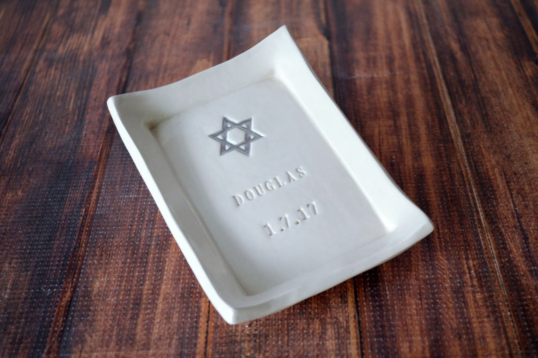 Bar Mitzvah or Bat Mitzvah Gift - Personalized Miniature Platter with Star of David