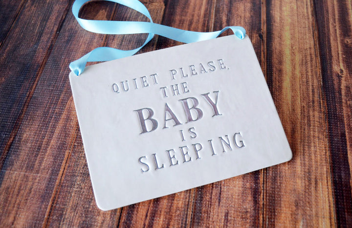 Quite Please, The Baby is Sleeping Sign | Handmade Ceramic Sign - New Baby Gift, Newborn Gift or Baby Shower Gift