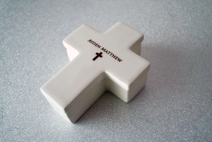 Baptism Gift, First Communion Gift or Confirmation Gift - Cross Keepsake Box