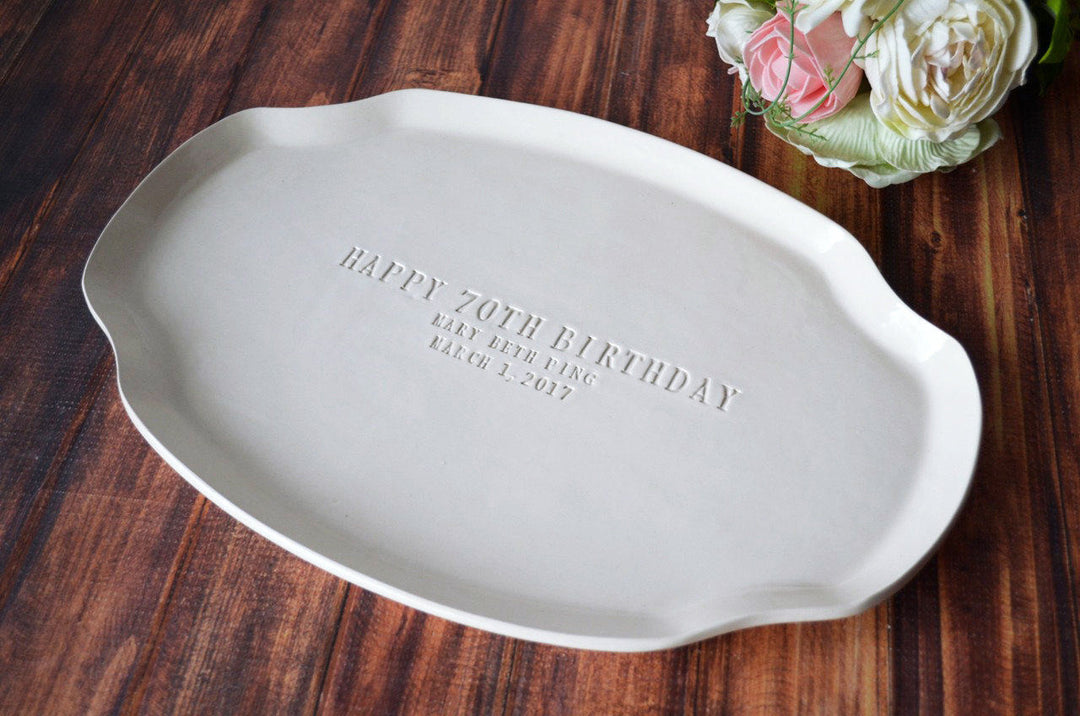 Birthday Gift or Signature Guestbook Platter - Personalized with Name and Date